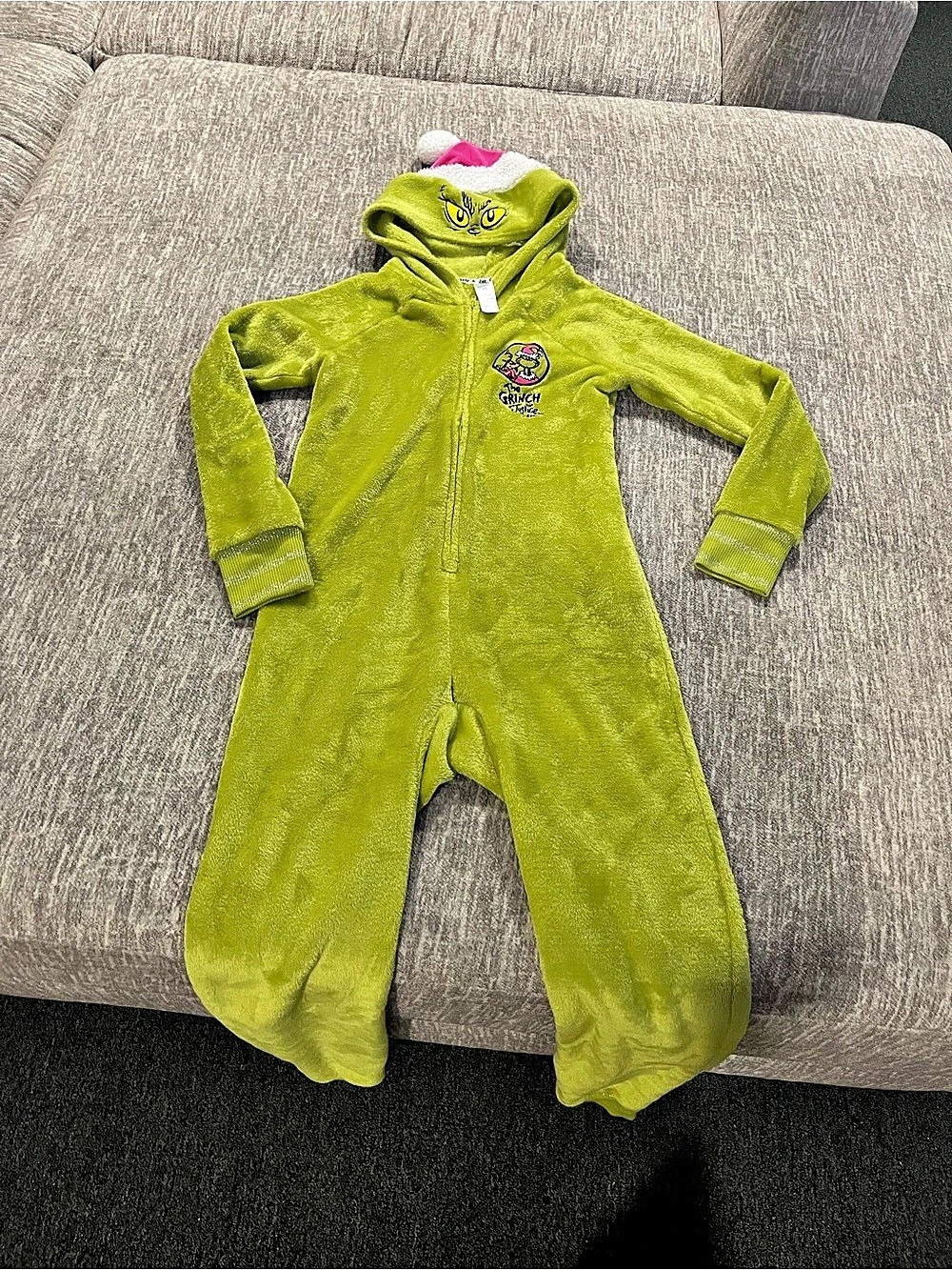 The Grinch Green Hooded sleeper size 10